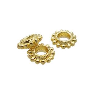 Alloy Flower Spacer Beads 18K Gold Plated, approx 8mm