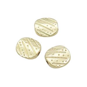 Alloy Circle Button Beads 18K Gold Plated, approx 10mm