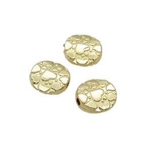 Alloy Circle Beads 18K Gold Plated, approx 10mm