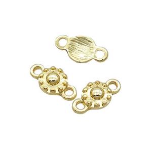 Alloy Flower Connector 18K Gold Plated, approx 8mm