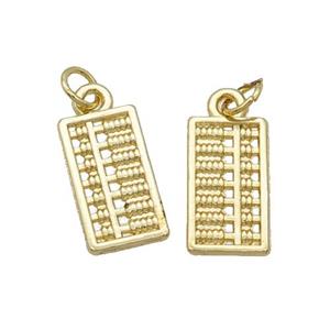 Alloy Abacus Charm Pendant 18K Gold Plated, approx 8.5x15.5mm