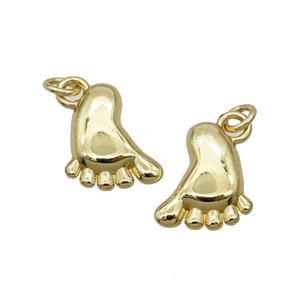 Alloy Babyfeet Pendant 18K Gold Plated, approx 10x12mm