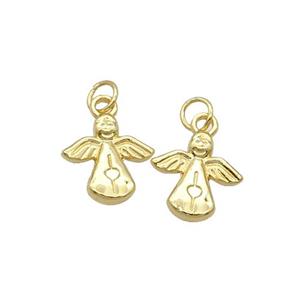 Alloy Angel Pendant 18K Gold Plated, approx 13mm