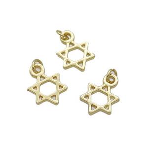Alloy David Star Pendant 18K Gold Plated, approx 10mm