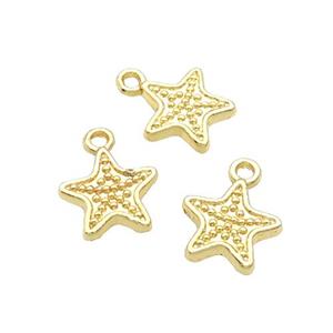 Alloy Starfish Pendant 18K Gold Plated, approx 12mm