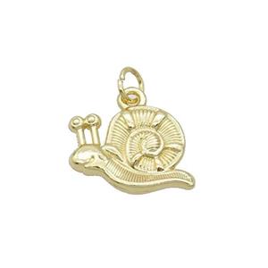 Alloy Snail Pendant 18K Gold Plated, approx 13-17mm