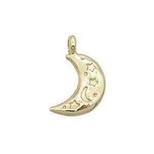 Alloy Moon Pendant 18K Gold Plated, approx 10-15mm