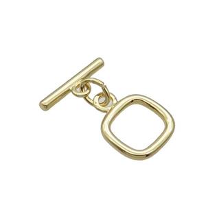 Copper Toggle Clasp Unfade 18K Gold Plated, approx 14mm, 17mm