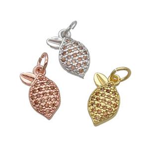 Copper Pineapple Pendant Pave Zircon Mixed, approx 7-12mm