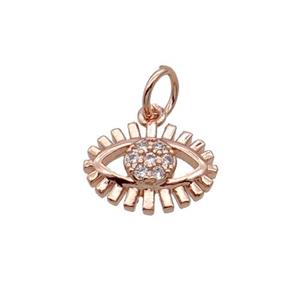 Copper Eye Pendant Pave Zircon Rose Gold, approx 8-11mm