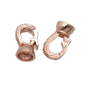 Copper Clasp Pave Zircon Rose Gold, approx 8-13mm