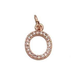 Copper Circle Pendant Pave Zircon Rose Gold, approx 9-10mm