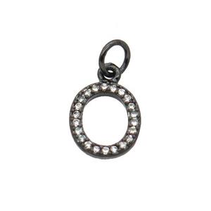 Copper Circle Pendant Pave Zircon Black Plated, approx 9-10mm