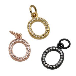 Copper Circle Pendant Pave Zircon Mixed, approx 9-10mm