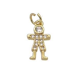Copper Kids Pendant Pave Zircon Gold Plated, approx 8-12mm