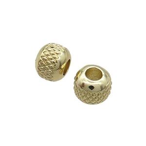 Copper Round Beads Large Hole Gold Plated, approx 8mm, 3mm hole