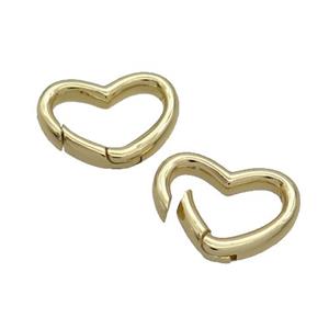 Copper Carabiner Clasp Heart Gold Plated, approx 13-17mm