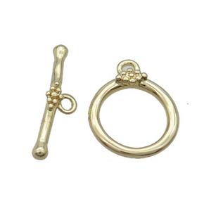 Copper Toggle Clasp Gold Plated, approx 14mm, 20mm length