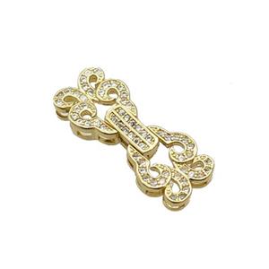 Copper Clasp Pave Zircon Gold Plated, approx 10-25mm