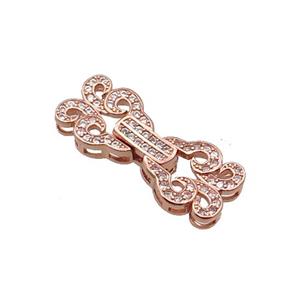 Copper Clasp Pave Zircon Rose Gold, approx 10-25mm