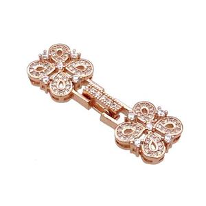 Copper Clasp Pave Zircon Rose Gold, approx 13-40mm