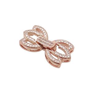 Copper Clasp Pave Zircon Rose Gold, approx 12.5-23mm