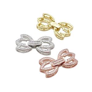 Copper Clasp Pave Zircon Mixed, approx 12.5-23mm