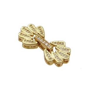 Copper Clasp Pave Zircon Gold Plated, approx 13-28mm