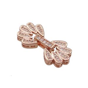 Copper Clasp Pave Zircon Rose Gold, approx 13-28mm