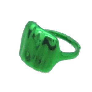 Copper Ring With Green Lacquered Adjustable, approx 15-18mm, 18mm dia