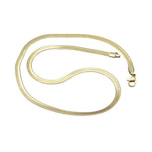 Copper Necklace Chain Snake Gold Plated, approx 4mm, 44cm length