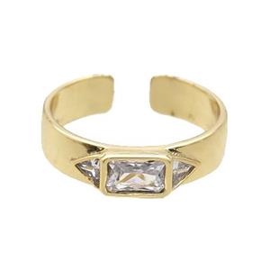 Copper Ring Pave Zircon Gold Plated, approx 5mm, 18mm dia