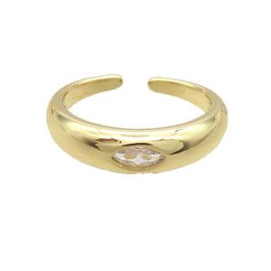 Copper Ring Pave Zircon Gold Plated, approx 7mm, 18mm dia