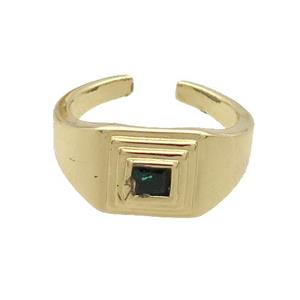 Copper Ring Pave Zircon Gold Plated, approx 10mm, 18mm dia