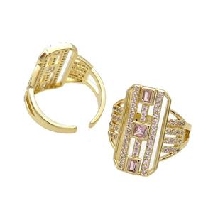 Copper Ring Pave Zircon Gold Plated, approx 20mm, 18mm dia