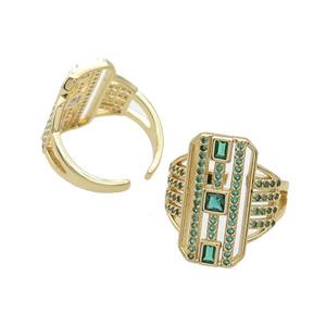 Copper Ring Pave Zircon Gold Plated, approx 20mm, 18mm dia