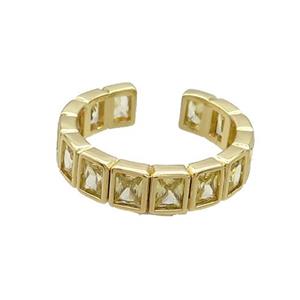 Copper Ring Pave Crystal Gold Plated, approx 5mm, 18mm dia