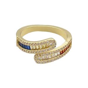 Copper Ring Pave Zircon Gold Plated, approx 5mm, 18mm dia