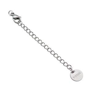 Raw Stainless Steel Necklace Extender, approx 8mm, 10mm, 50cm length
