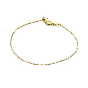 Copper Bracelet Chain Gold Plated, approx 1.0mm, 18cm length