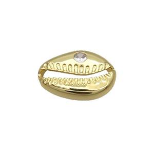 Copper Conch Connector Pave Zircon Gold Plated, approx 14-20mm