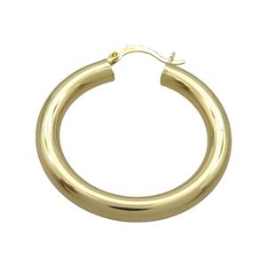 Copper Latchback Earring Gold Plated, approx 40mm dia