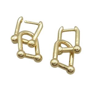 Copper Latchback Earring Gold Plated, approx 11-16mm