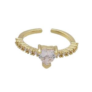 Copper Rings Pave Zircon Gold Plated, approx 7mm, 18mm dia