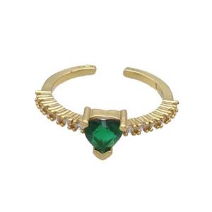 Copper Rings Pave Green Zircon Gold Plated, approx 7mm, 18mm dia
