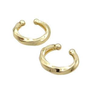 Copper Clip Earring Gold Plated, approx 19mm dia