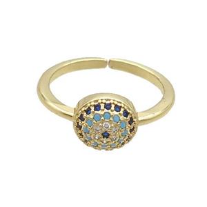 Copper Ring Pave Zircon Gold Plated, approx 8.5mm, 18mm dia