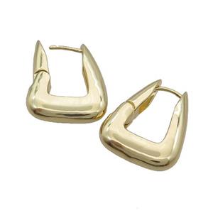 Copper Latchback Earring Gold Plated, approx 20-24mm