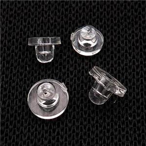 Silicon Earring Back Nut Clear, approx 7mm