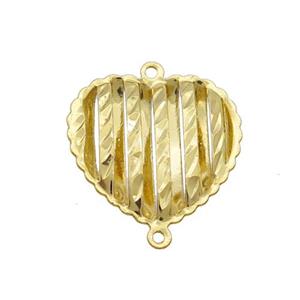 Copper Heart Connector Hollow Gold Plated, approx 15mm